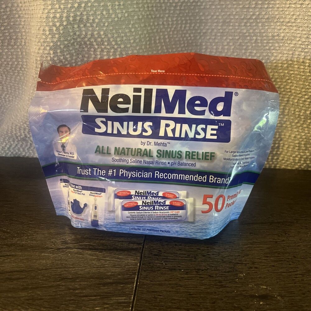 NeilMed Sinus Rinse All Natural Sinus Relief 50 Premixed pH Balanced Packets